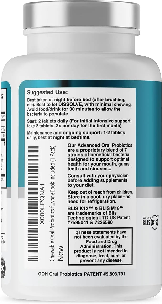 Oral Probiotics for Mouth Bad Breath Treatment for Adults: Dentist Formulated Advanced Oral Probiotics for Teeth and Gums ...