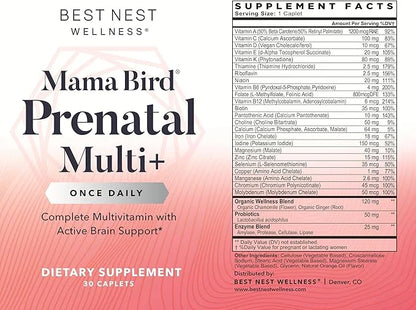 Best Nest Wellness Mama Bird Prenatal 30 Caplets (30 Servings)