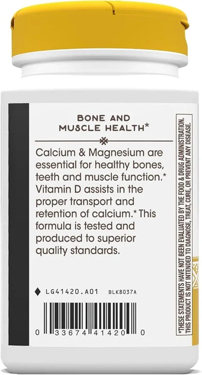 Nature's Way Calcium-Magnesium-Vitamin D Capsules, Supports 100 Capsules