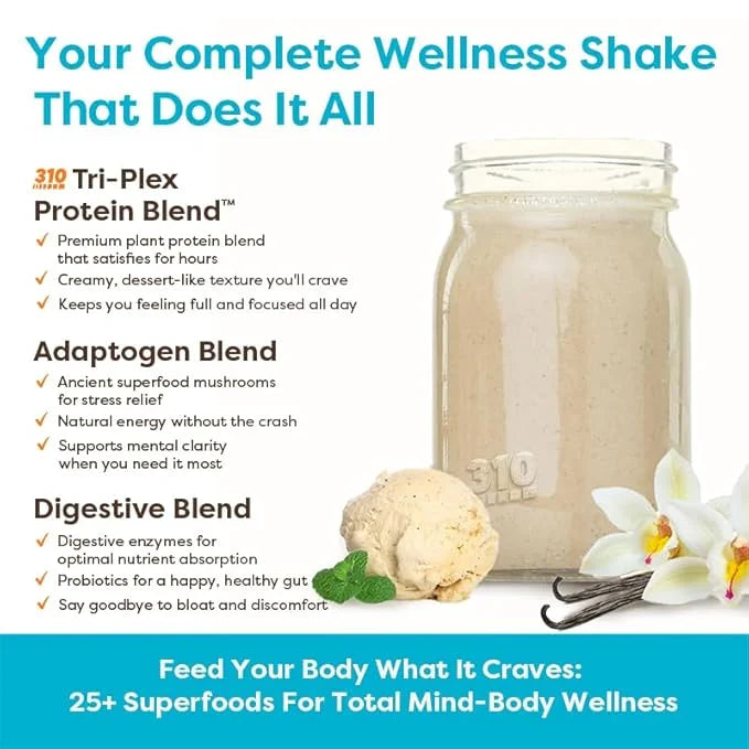 310 Nutrition - All In One Meal Replacement Shake - Superfood Blend with Fiber - Natural Sweeteners - Low Carb Shake, Keto...