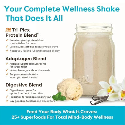 310 Nutrition - All In One Meal Replacement Shake - Superfood Blend with Fiber - Natural Sweeteners - Low Carb Shake, Keto...