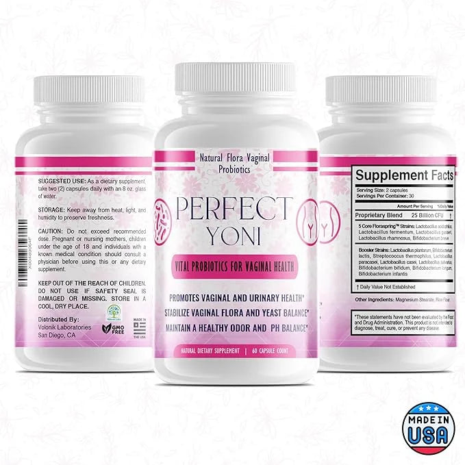Perfect Yoni Female Vaginal Probiotics 60 Capsules