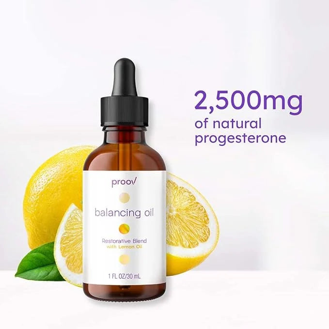 Proov Balancing Oil for Face and Body with 2500 mg bio-identical USP Natural Progesterone, MCT Oil and Vitamin E Oil (and ...