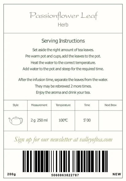 Passion Flower Tea Organic Calming