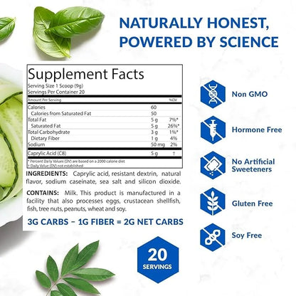 BioTrust Keto Elevate – Pure C8 MCT Oil Powder – Ketogenic Diet Supplement & Paleo Coffee Creamer for Clean Energy, Mental...