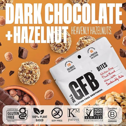 The GFB Dark Chocolate Hazelnut Protein Bites - Gluten Free, Plant Based, Non GMO, Sustainably Made – Ridiculously Tasty, ...