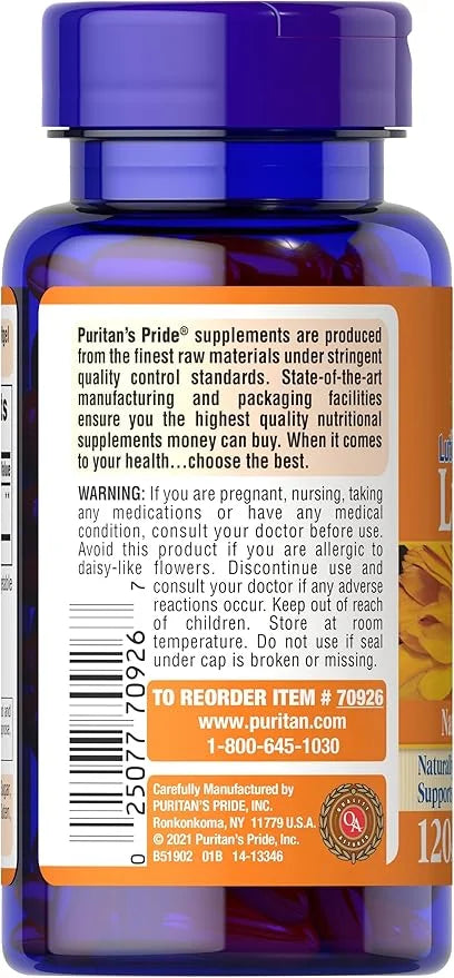 Puritan's Pride Lutein 40mg With Zeaxanthin, 120 Count 1)
