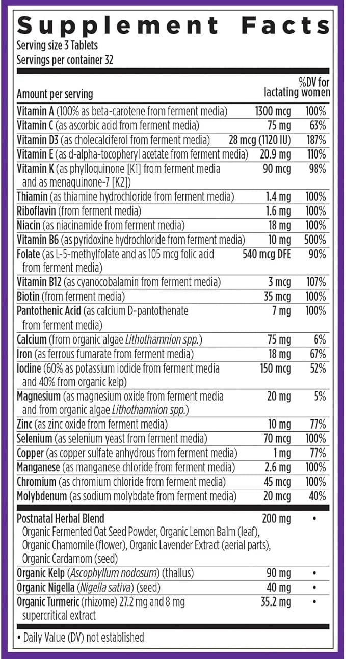 New Chapter, Postnatal Vitamins Lactation Supplement, D3 + 96 Count
