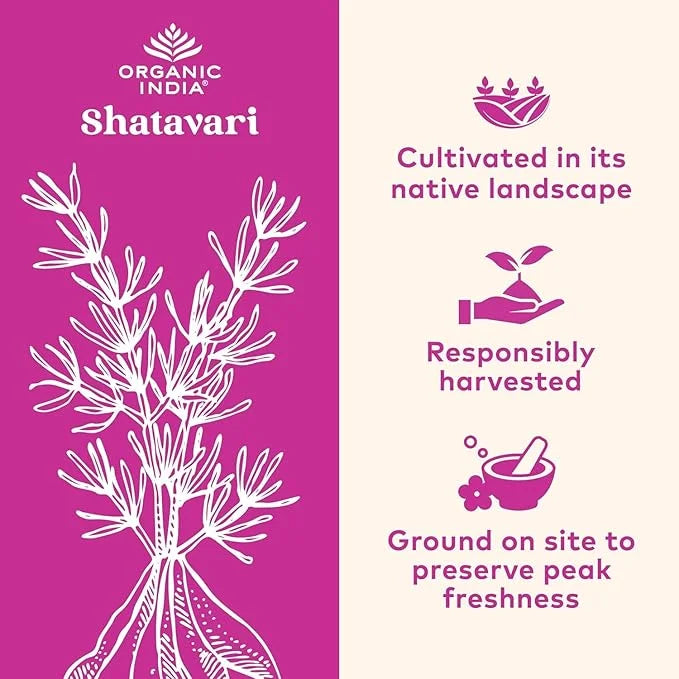 ORGANIC INDIA Shatavari Capsules - Herbal Supplement, Supports Hormonal Balance, Immune System Support, Vegan, Gluten-Free...