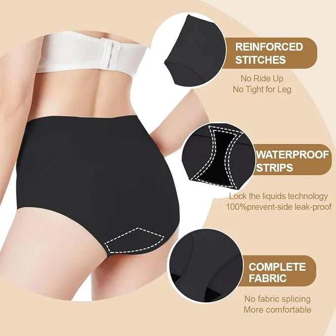 BATTEWA Incontinence Underwear for Women Washable, 50ml, Black, 2X-Large (3Pack) (3Pack)