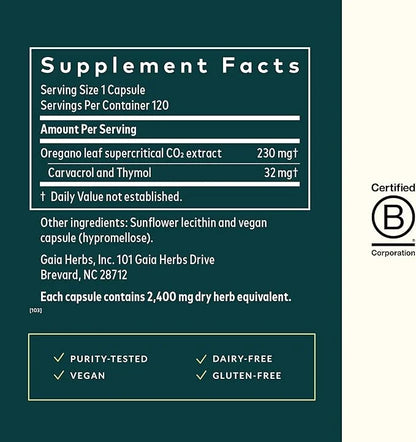 Gaia Herbs, Oil of Oregano, Vegan Liquid Phyto Capsules - Immune and Intestinal Support Supplement for Healthy Digestive F...