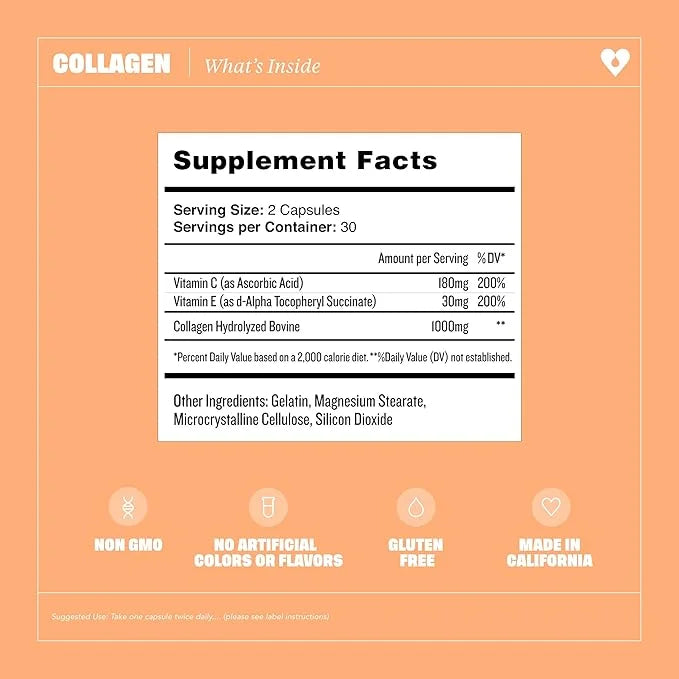 Health by Habit Collagen Supplement 2 Pack (120 Capsules) - Vitamin C & Vitamin E, 2000mg, Collagen Peptides, Superior Abs...