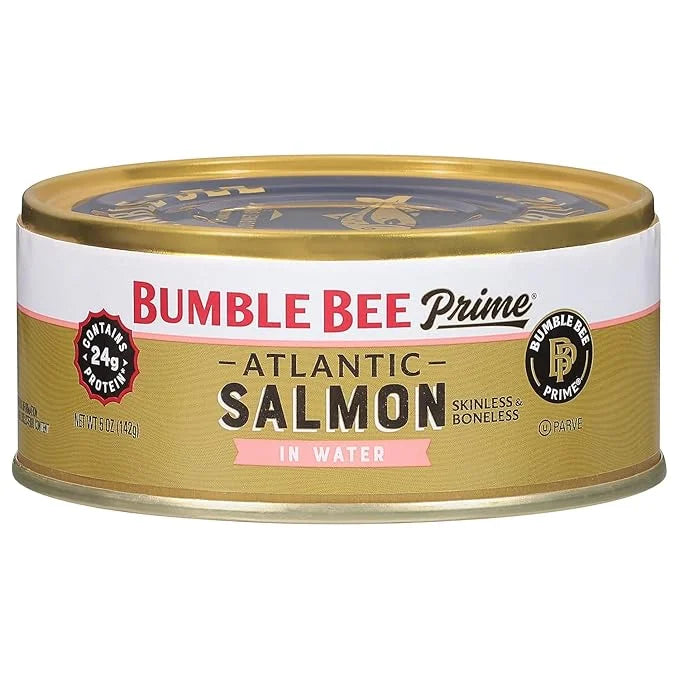 Bumble Bee Prime Atlantic Salmon, 5 oz Can - Premium Salmon - 24g Protein per Serving - Gluten Free & Kosher - Product Image