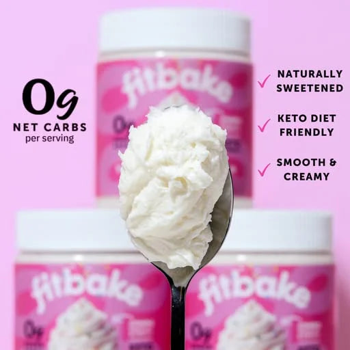 FitBake Vanilla Buttercream Frosting | Keto Frosting for Low Carb Desserts | No Sugar Added Keto Icing For Keto Cakes | 0g...