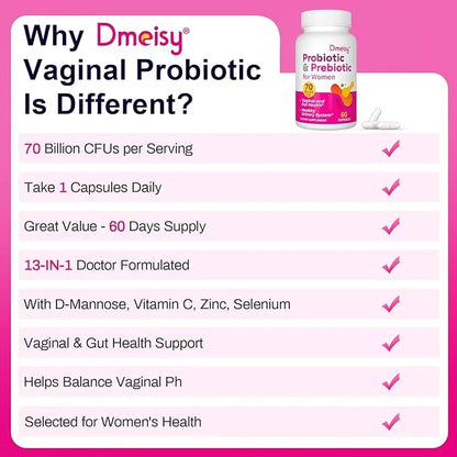 Probiotics for Women, 70 Billion CFU 13-IN-1 Women's 4 Month