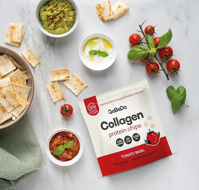 10-Pack Collagen Protein Chips - Sweet Chilli Pepper & Tomato Basil Flavors - 13g Protein Per Bag, GMO-Free, Gluten-Free, ...