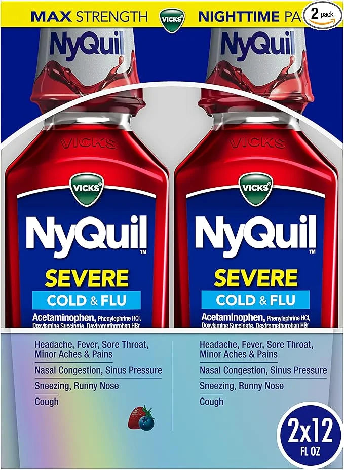 Vicks NyQuil SEVERE Cold, Flu, and 2x12 fl