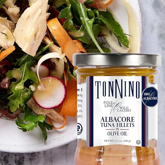 Tonnino Albacore Tuna in Olive Oil 6.3oz Premium 6-Pack: Omega-3 Rich, High Protein, Gluten-Free, Ready-to-Eat Tuna Packet...