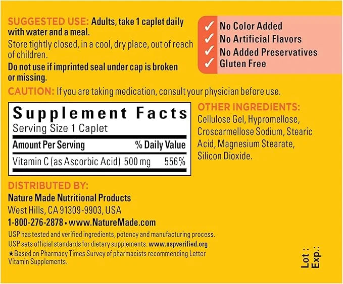 Nature Made Vitamin C 500 mg 100 Count 3)