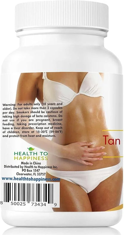 Tan Optimizer Plus+ – Tanning and Skin Health Supplement with Beta Carotene, L-Tyrosine, Collagen, and Vitamins | Immune S...