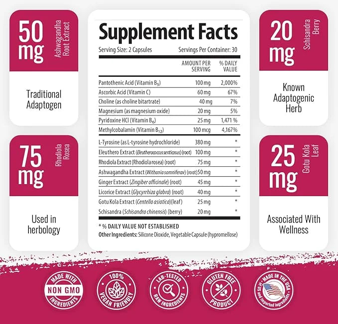 1 Body Ashwagandha Complex Supplement 120 Vegan