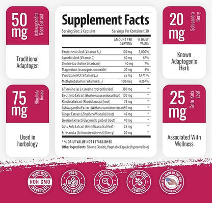 1 Body Ashwagandha Complex Supplement 120 Vegan
