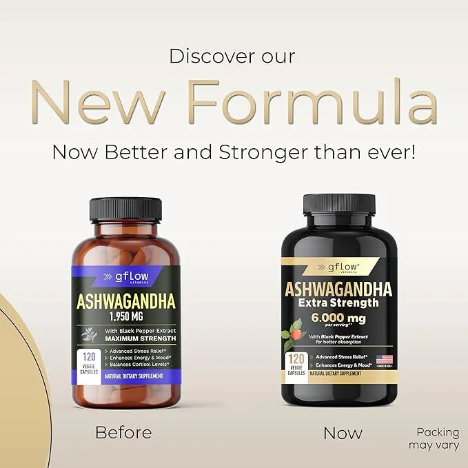 Ashwagandha Supplements - ashwagandha Powder Capsules 6000mg with