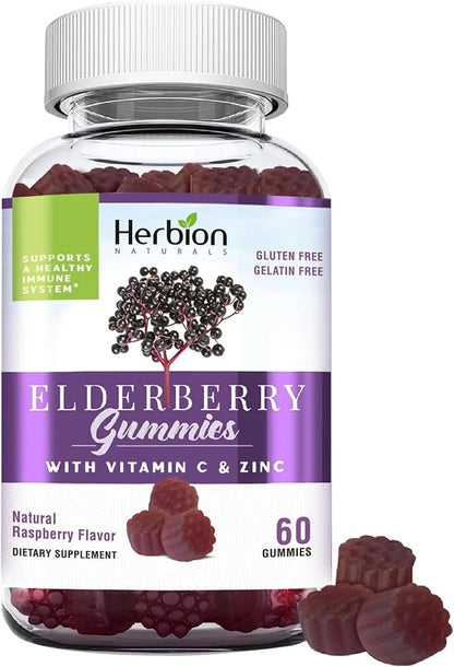 Herbion Naturals Elderberry Gummies with Vitamin 60 Count