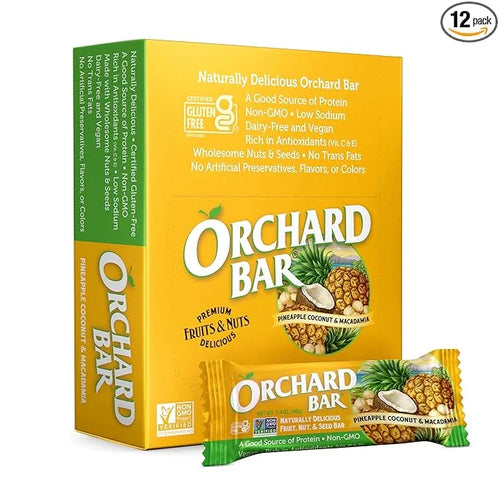 Orchard Bars Non-GMO Fruit & Nut Bars, Pineapple Coconut Macadamia, 1.4 Oz, Pack of 12 - Product Image