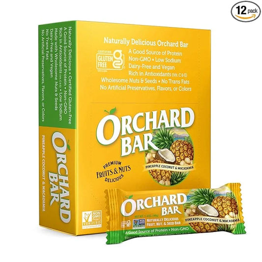 Orchard Bars Non-GMO Fruit & Nut Bars, Pineapple Coconut Macadamia, 1.4 Oz, Pack of 12 - Product Image