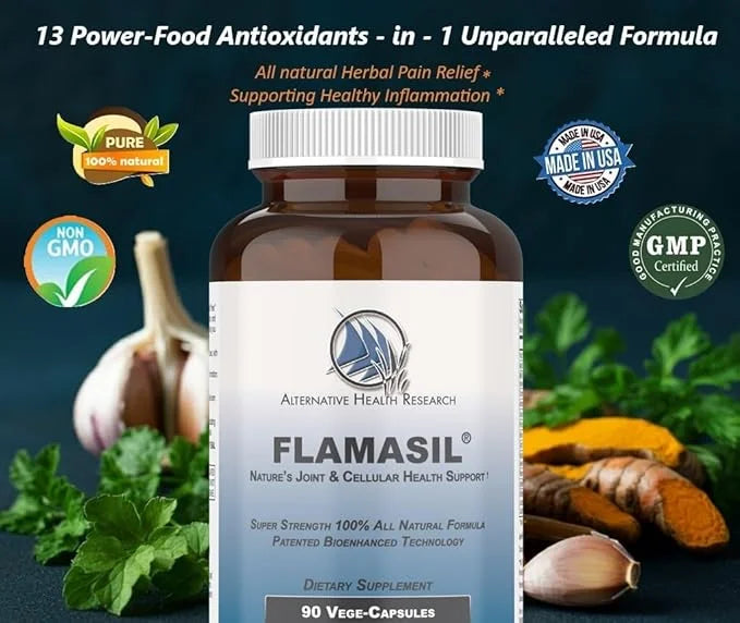 Flamasil™- for Healthy Inflammation Response* | Multi-Herbal Pain Reliever* and Joint Aid | Bio-Enhanced Turmeric, Boswell...