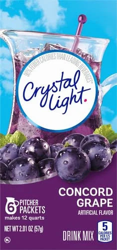 Crystal Light Sugar-Free Concord Grape Low Calories Powdered Drink Mix 6 Count Pitcher Packets (Pack of 4) - Product Image