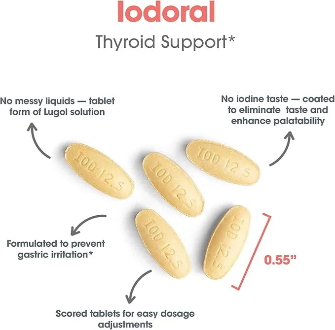 Optimox Iodoral 12.5mg Supplement – Iodine for Thyroid Support, Potassium Iodide Tablets, Lugol Solution, Daily Vitamins &...