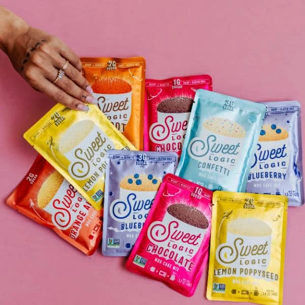Sweet Logic Keto Dessert Mug Cake Mixes - Variety Pack - Triple Chocolate, Carrot Cake, Lemon Poppyseed, & Orange Almond -...