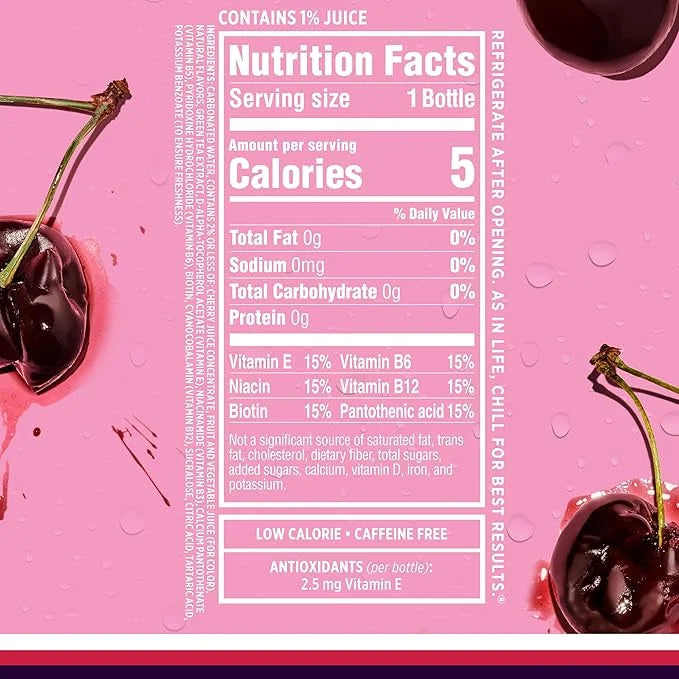 Sparkling Ice, Black Cherry Sparkling Water, Zero Sugar Flavored Water, with Vitamins and Antioxidants, Low Calorie Bevera...