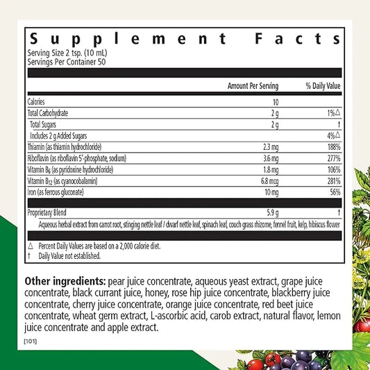 Floradix by Salus Iron & Herbs - Liquid Herbal Supplement for Energy Support - Iron Supplement with Vitamin C & B Complex ...
