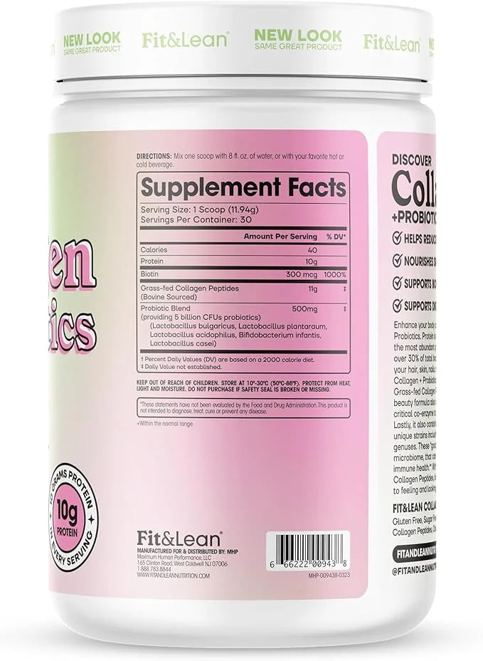 Fit & Lean Collagen + Probiotics- 12.64oz