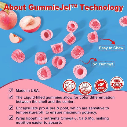 Butyrate Gummies with Probiotic + Prebiotic 9 Billion Omega-3, Inulin,