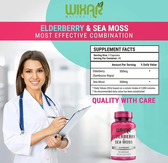 Elderberry and Sea Moss Supreme Capsules 90 Capsules