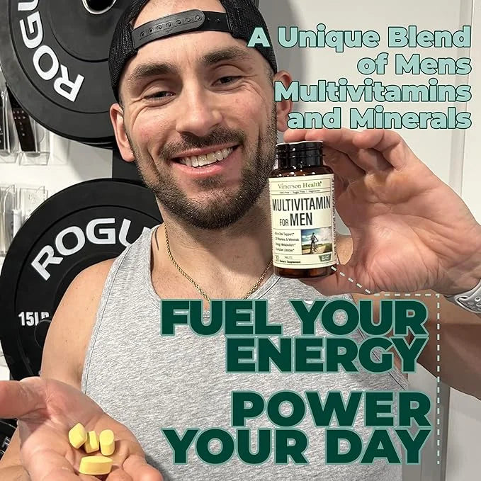 Multivitamin for Men - Daily Mens Multivitamins & Multiminerals with Vitamin A, C, D, E, B12, Zinc & Iron. Essential Vitam...
