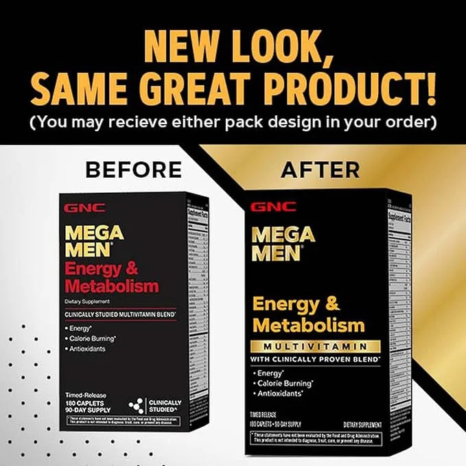 GNC Mega Men Energy & Metabolism Multivitamin 180 Count