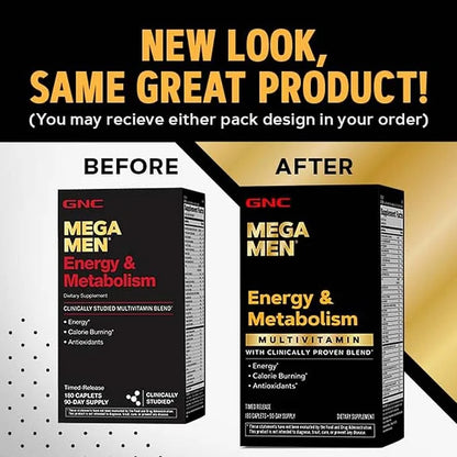 GNC Mega Men Energy & Metabolism Multivitamin 180 Count