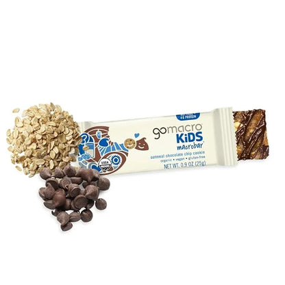 GoMacro Kids MacroBar Organic Vegan Snack Bars - Oatmeal Chocolate Chip Cookie (0.90 Ounce Bars, 7 Count) - Product Image