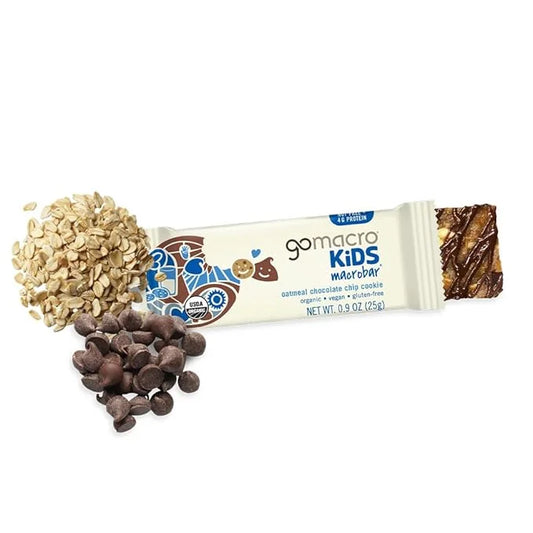 GoMacro Kids MacroBar Organic Vegan Snack Bars - Oatmeal Chocolate Chip Cookie (0.90 Ounce Bars, 7 Count) - Product Image