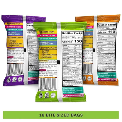 TGB Variety Nut Bites, Keto Snacks, No Added Sugar, Gluten Free, Healthy Low Carb To Go, 0.85oz Bag (Pack of 18) - Product...