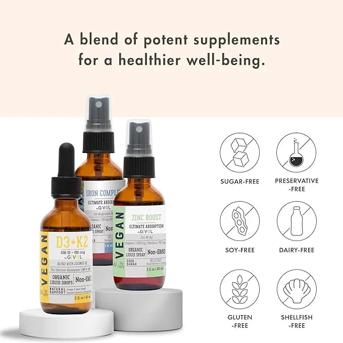 Bone Support Bundle Liquid Spray D3 & K2 - 2 Fl (360 Days