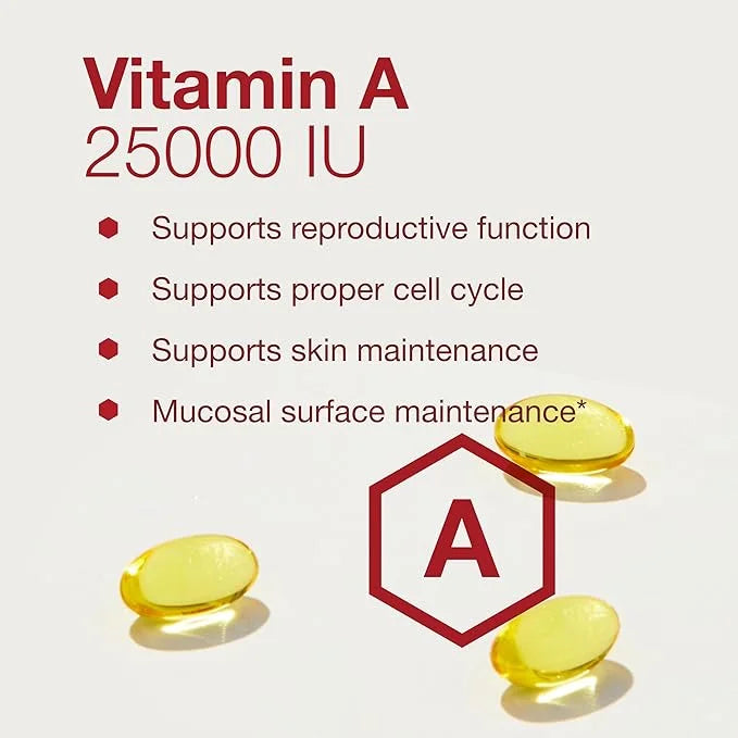 PROTOCOL FOR LIFE BALANCE Vitamin A 25,000 IU - Eye, Retina, and Immune Health - 100 Softgels - Product Image