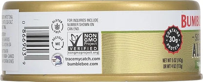 Bumble Bee Prime Solid White Albacore Tuna in Olive Oil, 5 oz Can - Premium Wild Caught Tuna - 30g Protein per Serving - N...