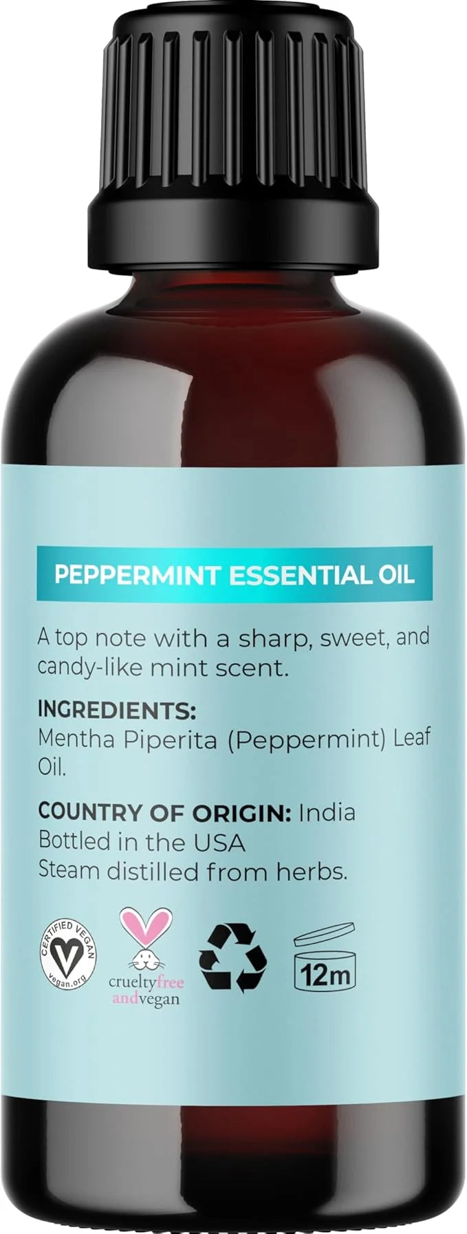 Peppermint Essential Oil for Diffuser Aromatherapy - 100% Pure Peppermint Oil for Hair Skin and Nails Plus Undiluted Refre...