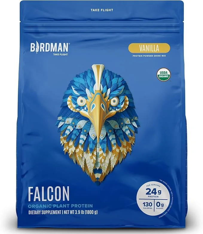 BIRDMAN Falcon Vegan Protein Powder Organic, Stevia & Sugar Free, Plant Based Protein, Low Carb, Dairy Free, Keto, Non Whe...